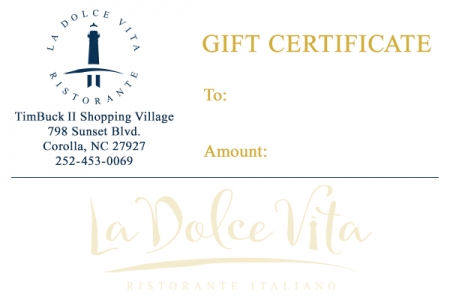 La Dolce Vita - Gift Certificate